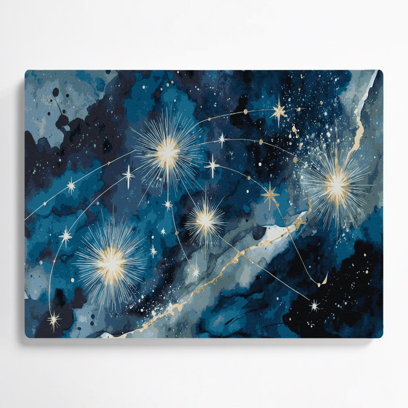 Art mural Space Orion constellation gris, H 24 po x l 36 po