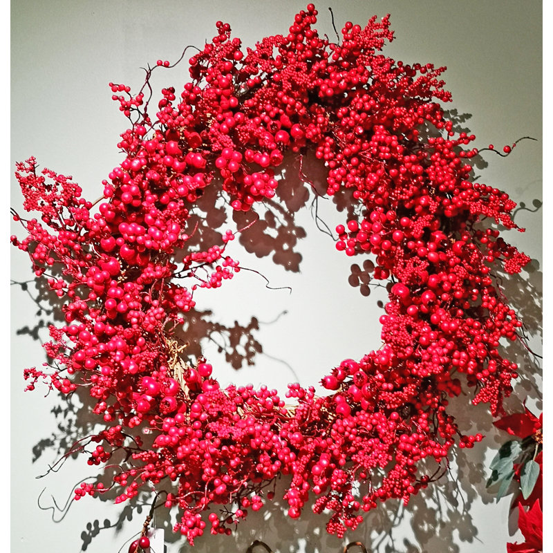 Couronne en mousse 28 po Harvest, Rouge