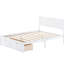 Lit plateforme double en blanc avec de magnifiques capacités sous le tiroir - pin créé et pour une chambre à coucher, rangement spacieux, confortable et confortable