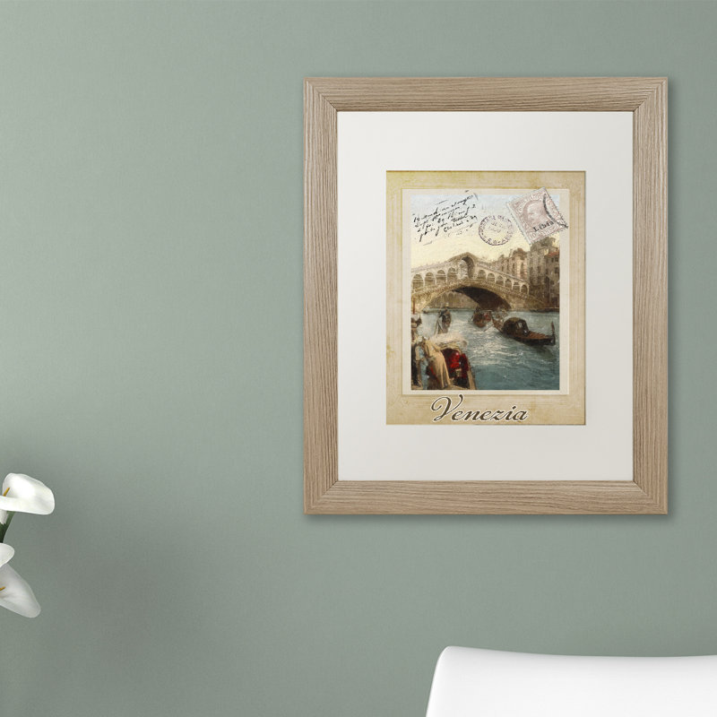 Jadaya «European Holiday I», impression encadrée, H 14 po x l 11 po, Blanc, Toile avec cadre argenté