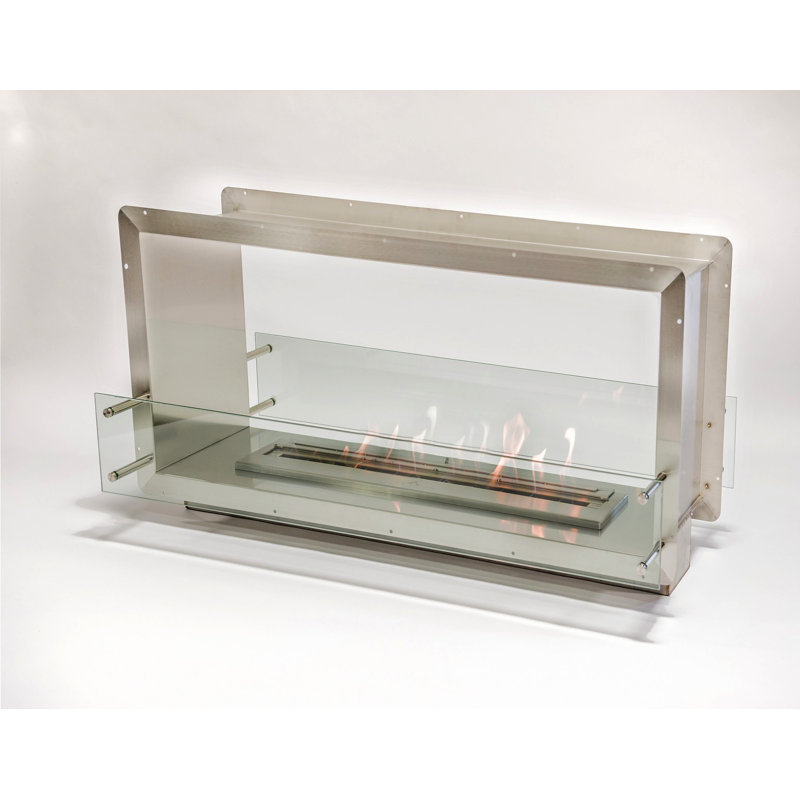 53'' W Stainless Steel Ethanol Fireplace Insert