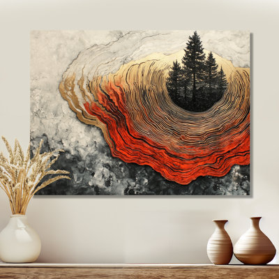 Paysage de rivière Graeff forêt ambrée du soleil III - forêt grand art mural