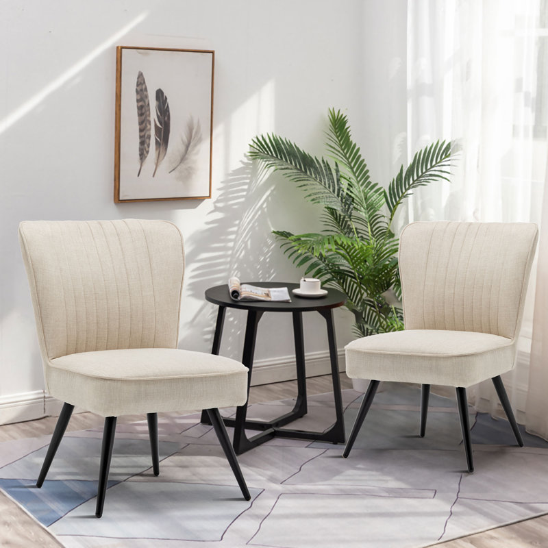 Allicyn Upholstered Slipper Chair, Ivory