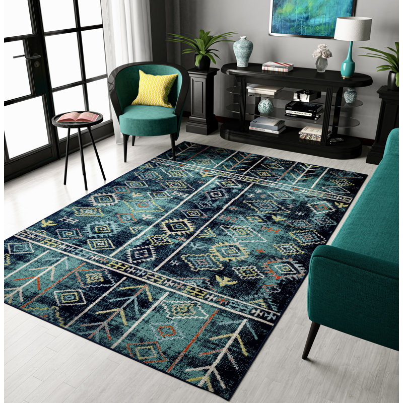 Tapis modernes Iniyaa 444 pour le salon, Rectangle de 5 pi x 8 pi