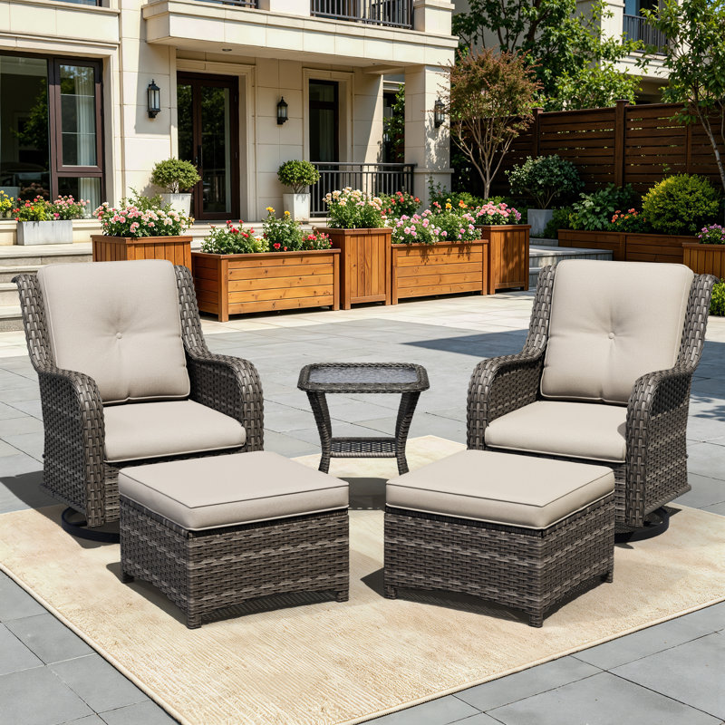 Osage 5-Piece Seating Group with Cushions, Beige