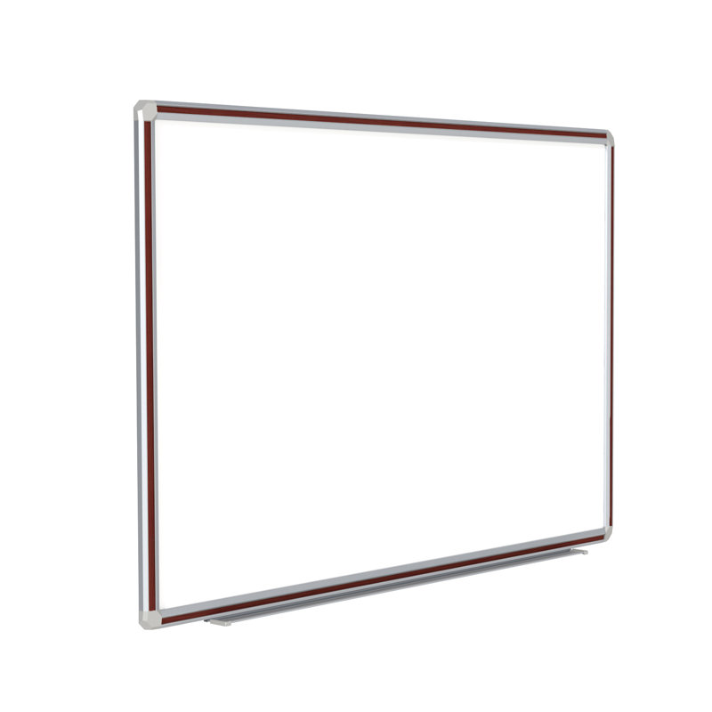 Ghent Magnetic Porcelain Whiteboard with DecoAurora Aluminum Frame, Mahogany, 4' H x 8' W