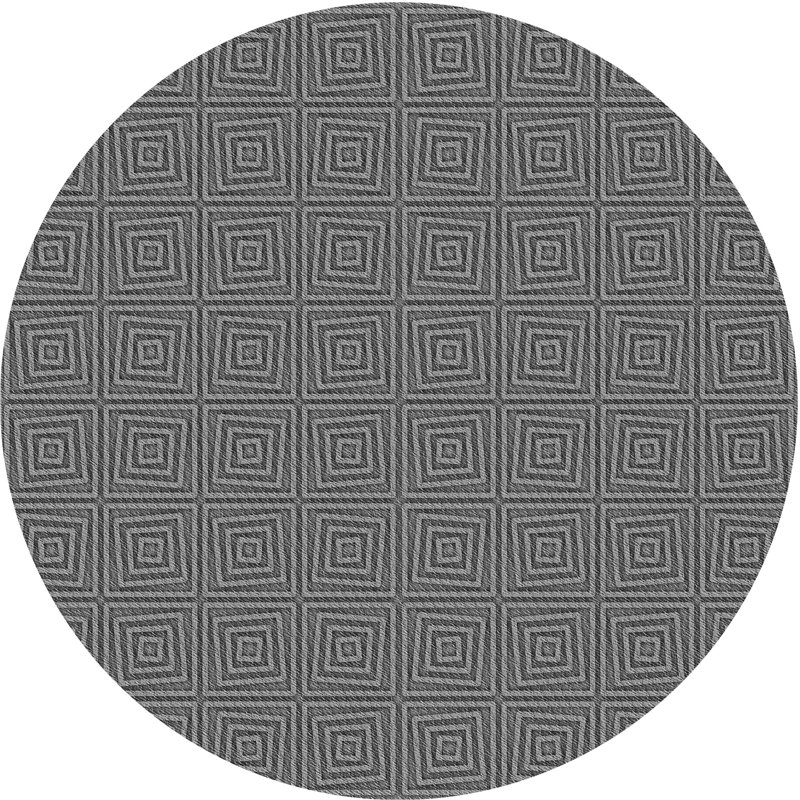 Tapis 100% gris à motif lavable à la machine 2989, Rond 7 pi
