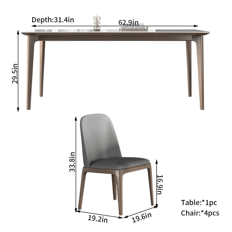 Ensemble de salle à manger Modern, H 29,5 po x L 62,9 po x l 31,4 po