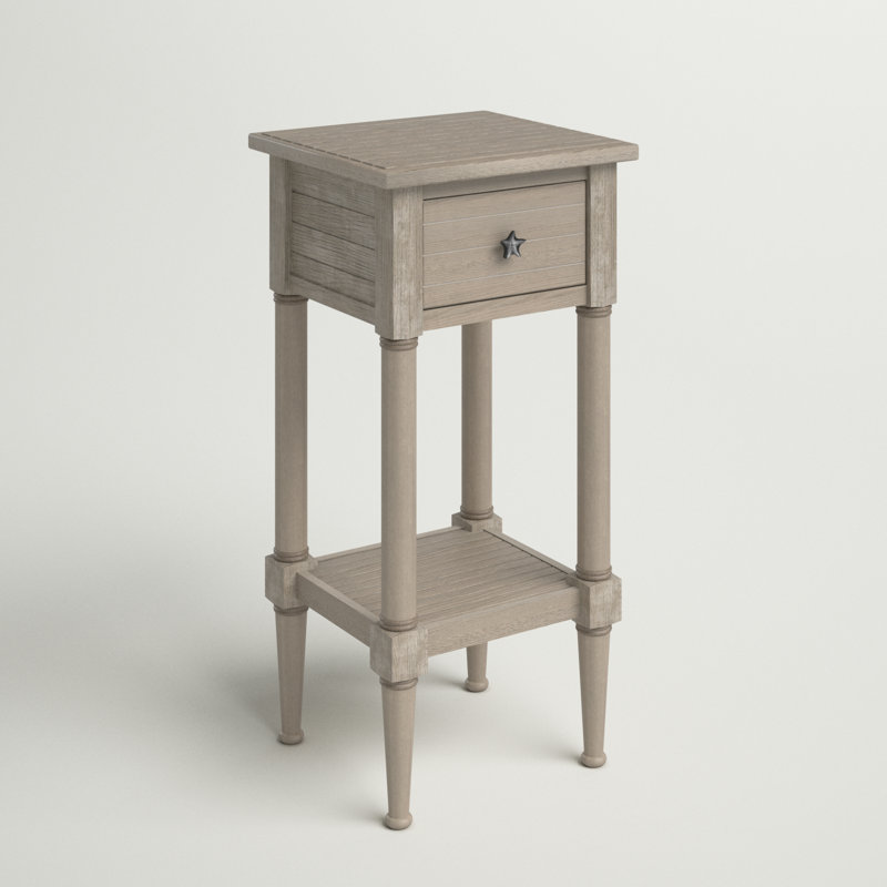 Table de bout avec 1 tiroir et cadre en bois Barrydale, Brun