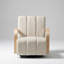 Chaise d'appoint moderne pivotante rembourrée avec accoudoirs en bois massif et conception capitonnée