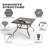 Outdoor Square 37 Inch Iron Long Dining Table with 1.57'' Umbrella Hole, Slatted Tabletop and Powder-coated Iron Frame, for Patio-823039310