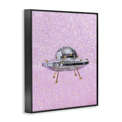 Disco Patterned UFO  Giclee Art by LISH Creative