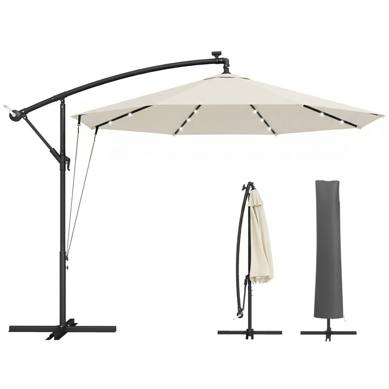 295cm Cantilever Parasol,  Cream White