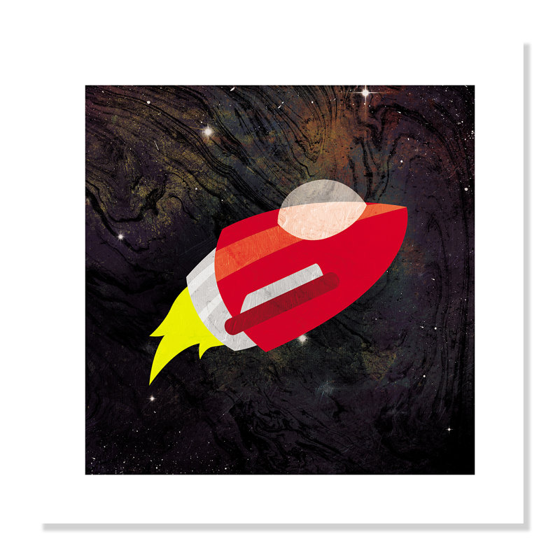 Impression sur papier roulée «Spaceship Adventure Two», H 20 po x l 20 po x P 1 po