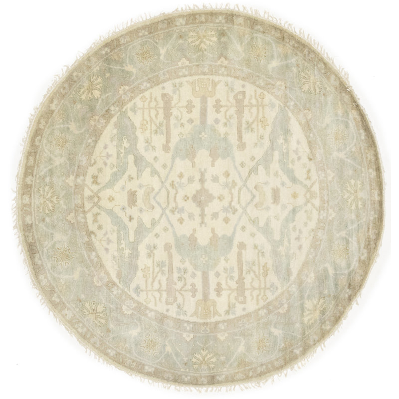 Tapis oriental rond Oushak Chobi Mute