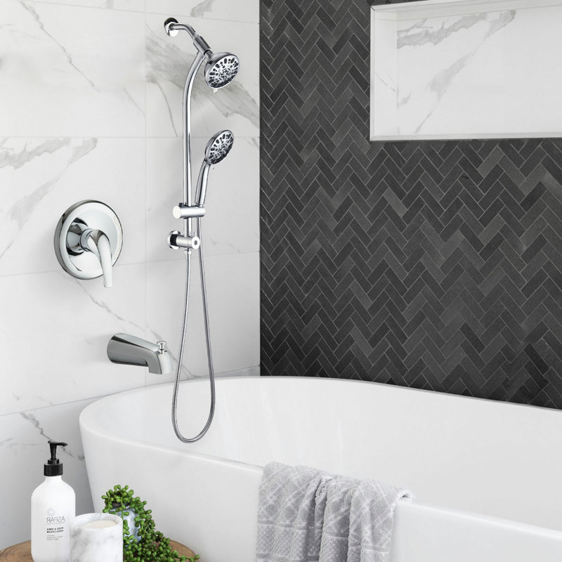 Tool-Free Shower Combo 7-Spray 1.8GPM, Chrome