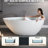 59" Freestanding Stone Resin Bathtub With Overflow, Glossy White, - Fading, Comfortable Curve Shape, Easy Installation Solid Surface Soaking Bathtub, Discoloration, Ergonomic Stable Base