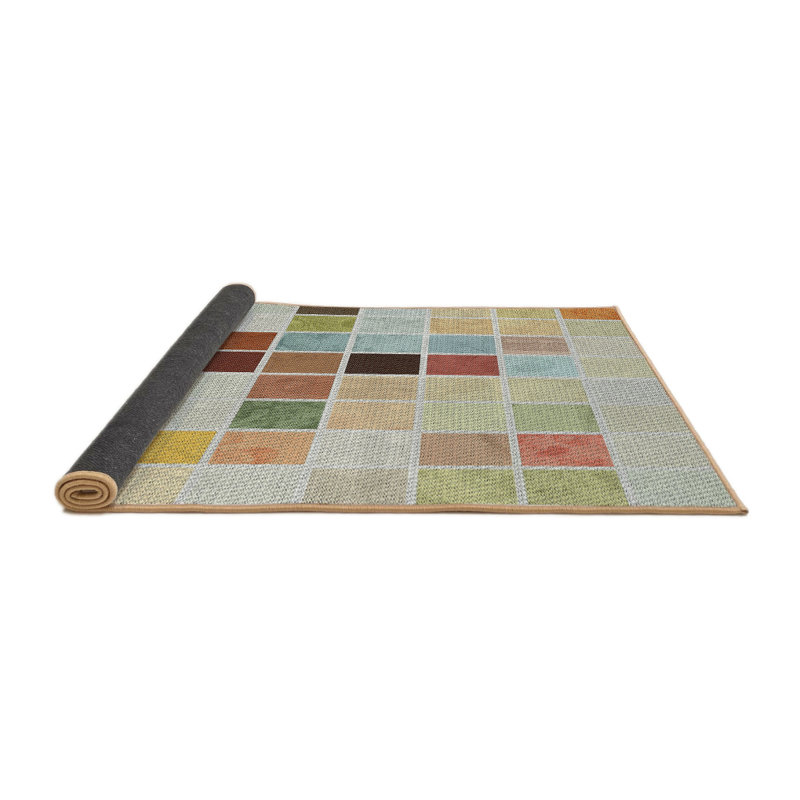 Tapis décoratif géométrique beige Petrella, Carré 8 pi
