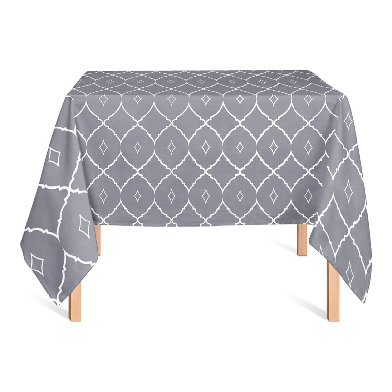 Markieff Geometric Square Tablecloth, Dark Gray