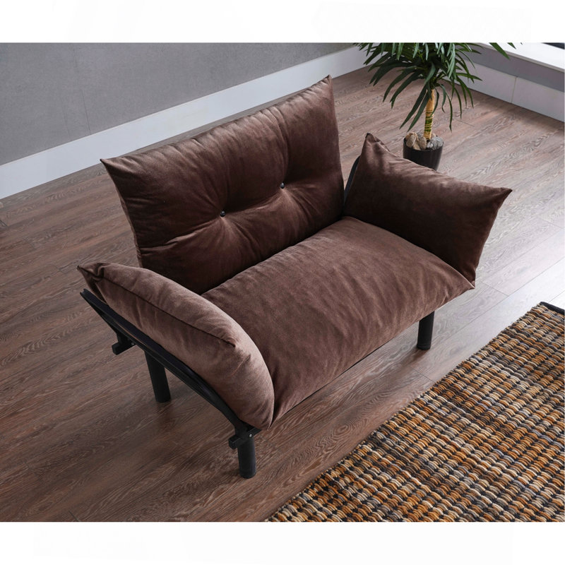 Ewald Upholstered 49'' Sofa, Brown Chenille