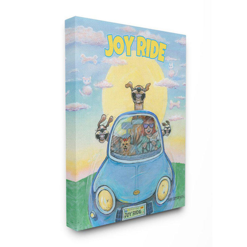 Reproduction de dessin «Joy Ride Funny Pet Pet Design» par Gary Patterson, H 40 po x l 30 po, Toile tendue