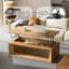 Table basse à plateau relevable 43,3 po en bois massif avec rangement caché-659366093