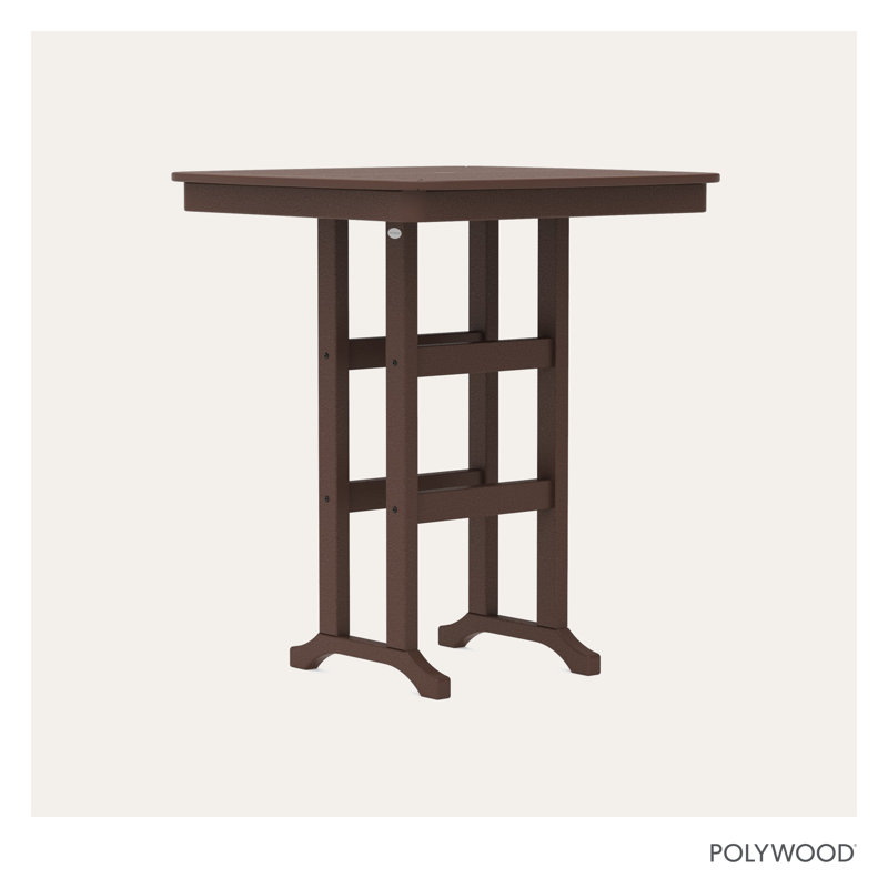 Table de bar POLYWOOD Nautical, Acajou, L 36,75 po x L 36,75 po x H 42 po