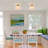 1-Light Gold Glass Semi Flush Mount