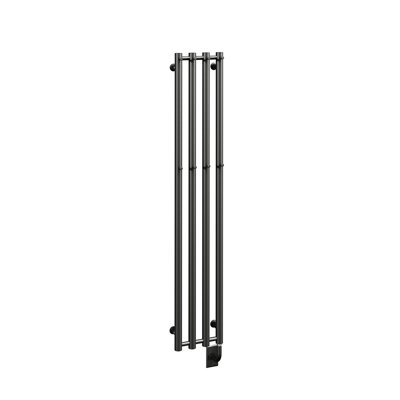 10.5"x59" Rosendal Vertical Modern Wall Mounted Electric Hardwired Towel Warmer - Matte Black, Fluid Filled, Sleek Vertical Design, Includes Programmable Smart Switch, Lifetime Warranty