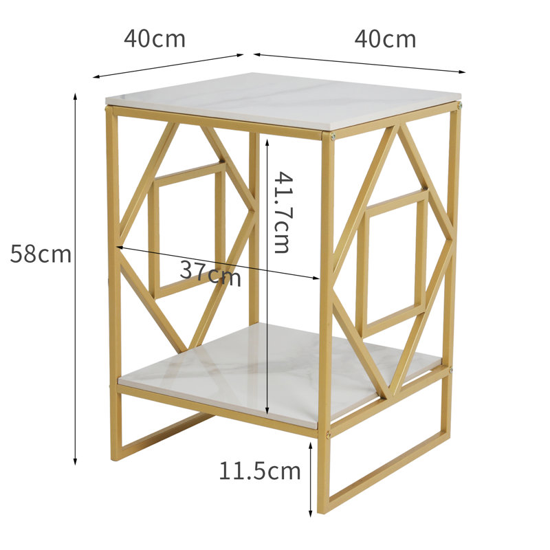 Alfio Frame End Table, Gold