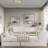 Wooden L-shape Daybed With Seven Storage Cabinets, Study Desk, Built-in Bookshelf And Two Drawers-641083148-641083151