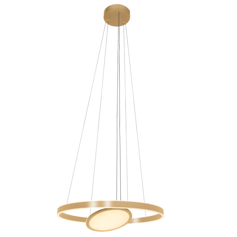 Ashlinn 3 - Light Geometric LED Chandelier, Gold
