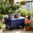 Multi-Functional Blue Faux Leather Ottoman with Hidden Storage Compartment-1418637425