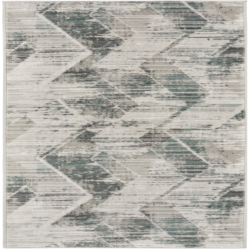Tapis gris / beige à motif abstrait Thalia, Tapis de couloir 2 pi 2 po x 8 pi