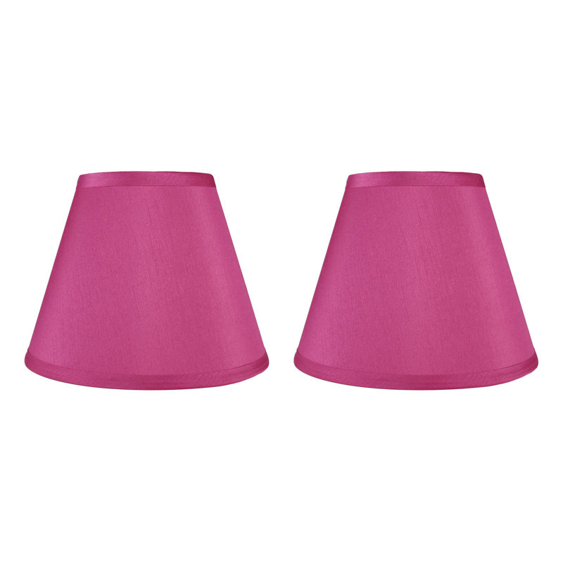 Abat-jour empire en soie / shantung (araignée), Soie fuchsia
