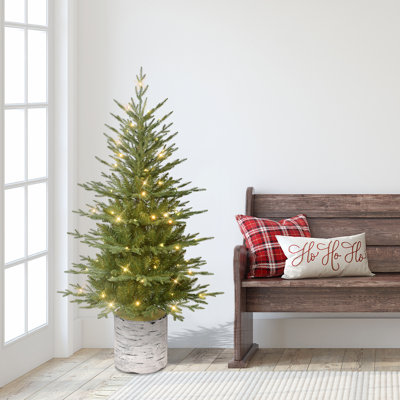 Sapin artificiel vert 4,5 pi pré-éclairé en pot