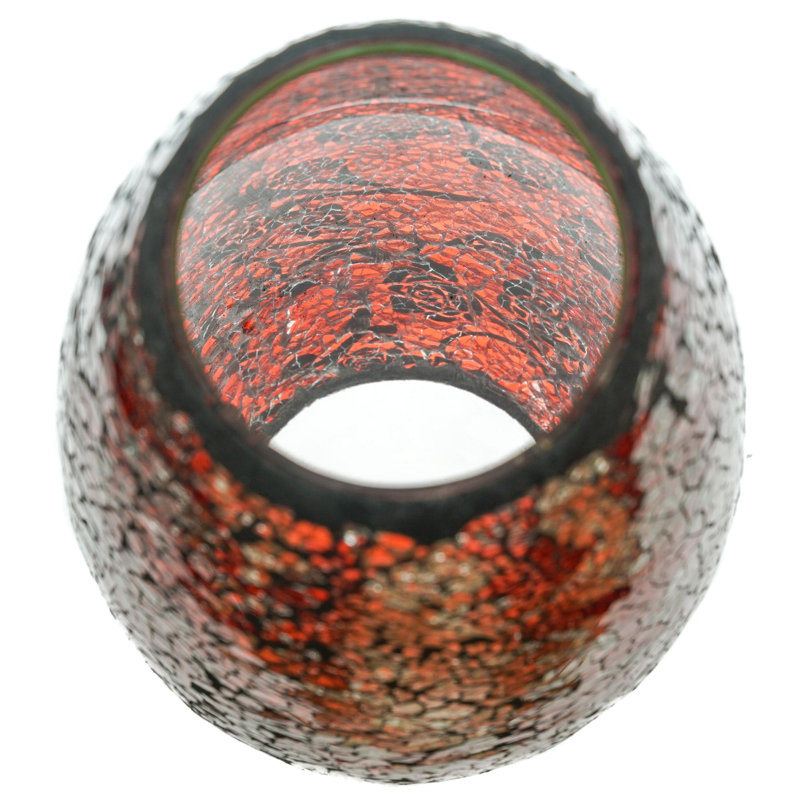 Thornton Handmade Glass Table Vase, Red Silver Rose