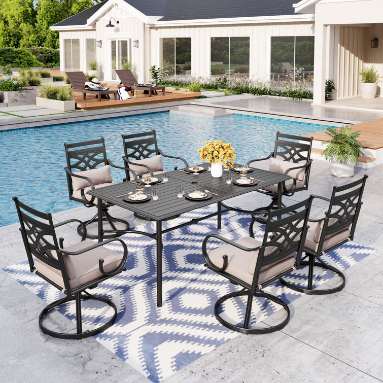 Rectangular 6 - Person Dining Set With Cushions