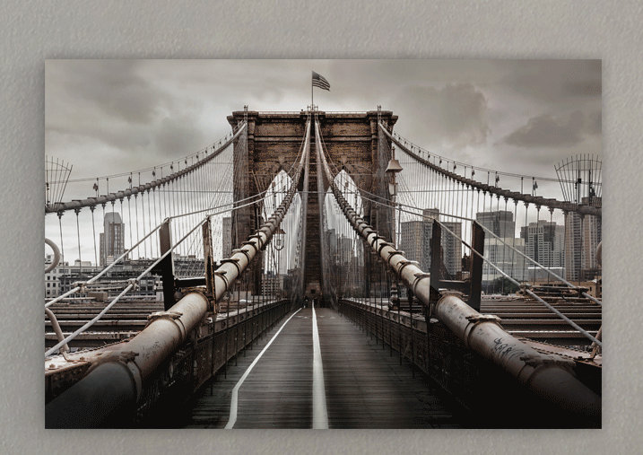 «The Famous Brooklyn Bridge Utilisé en sang bleu», photographie sur toile tendue