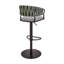Tabouret de bar ou de comptoir pivotant réglable en métal noir avec tissu gris et similicuir