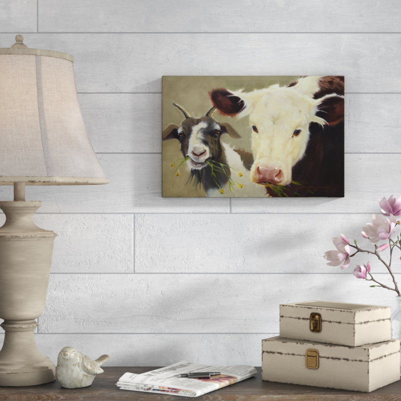 Farm Pals I by Carolyne Hawley - Painting Print, Wrapped Canvas, 30cm H x 46cm W