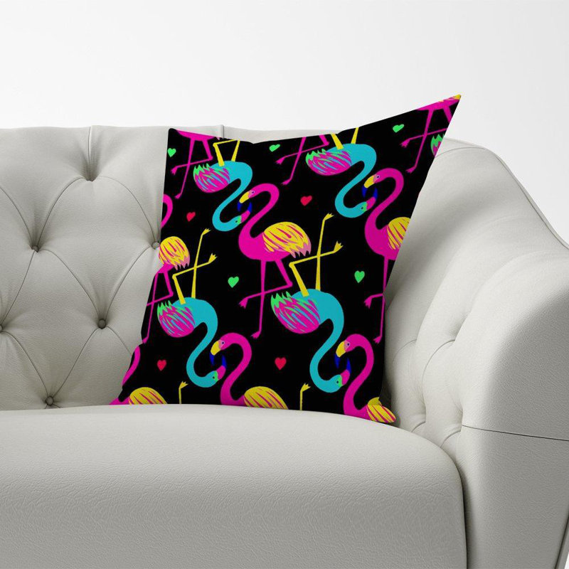 Stansted Vivid Flamingo Square Throw Cushion
