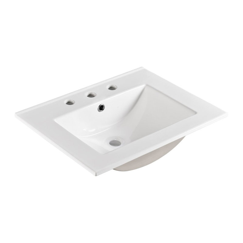 Dessus de salle de bain simple 24 po en céramique meuble-lavabo