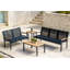 Tribeca Outdoor 6 - Piece Teak Aluminum Lounge Set-1685954588-1685954589