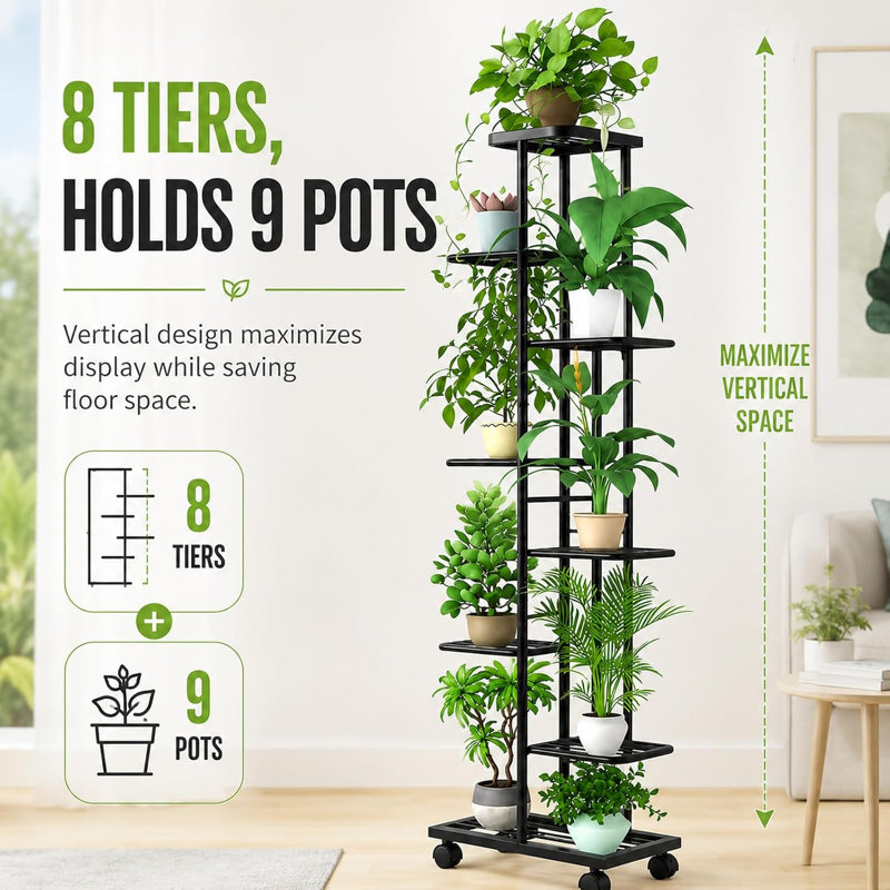 Iron Plant Stand 8 Tier
