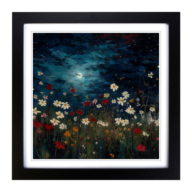 Cosmos Post-Impressionism - Framed Print, Black