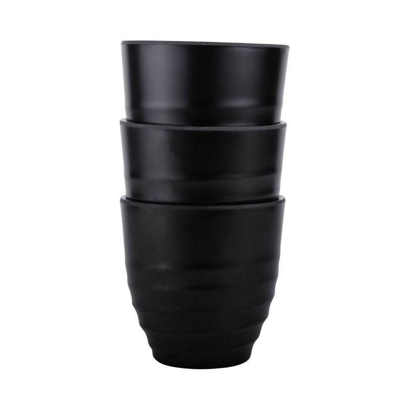 Tasse à thé chinois et japonais mélamine Zen, Noir, 6 oz