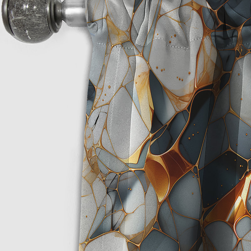 Urban Luxe Marble Pattern - Abstract Marble Curtain - Blackout Marble Curtain - 1 Panels, 52" W x 108" L