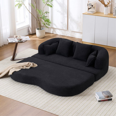 2-in-1 Foldable Sofa Bed,70 Inch Folding Boneless Couch Convertible Compressed Sleeper Sofabed, 4 Pillows for Living Room Apartment
