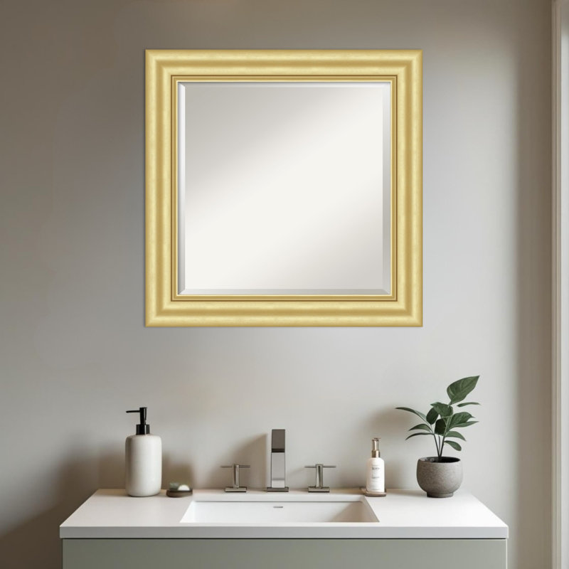Miroir mural de salle de bain Sophia, 25,5 po x 25,5 po, Doré